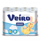 Бумага туалетная "Veiro Classic" 2-слойная, белая, 24 рул./уп, 5с224 Бумага туалетная "Veiro Classic" 2-слойная, белая, 24 рул./уп, 5с224