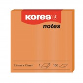 Липкие блоки Kores, 75х75 мм, неон, 100 л Липкие блоки Kores, 75х75 мм, неон, 100 л