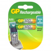 Аккумуляторная батарея GP AAA/LR03 NiMh 650mAh (2 шт/бл) Аккумуляторная батарея GP AAA/LR03 NiMh 650mAh (2 шт/бл)