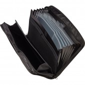 Папка-портфель пластик , А4, Attache, черный, серая вставка с выдв ручками