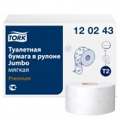 Бумага туалетная для держателей "Tork Premium Mini" 2-слойная, 12рул./уп, . 850л, T2 110253