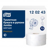 Бумага туалетная для держателей "Tork Premium Mini" 2-слойная, 12рул./уп, . 850л, T2 110253 Бумага туалетная для держателей "Tork Premium Mini" 2-слойная, 12рул./уп, . 850л, T2 110253