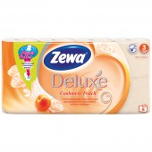 Бумага туалетная "Zewa Deluxe" 3-слойная, аромат персик,  8 рул./уп, Бумага туалетная "Zewa Deluxe" 3-слойная, аромат персик,  8 рул./уп,