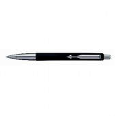 Ручка шариковая Vector Black, черный корпус с деталями из нержавеющей стали, синие чернила F