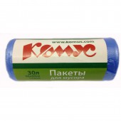 Пакеты для мусора 30л, 50*60, 12 мкм, НД, синие, 30 шт./рул. Пакеты для мусора 30л, 50*60, 12 мкм, НД, синие, 30 шт./рул.