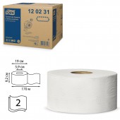 Бумага туалетная для держателей "Tork T2 Advanced Mini" 170м, 2-слойная, белая, 12рул./уп, 120231