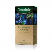Чай черный Greenfield Blueberry Nights со вкусом черники, 25пак/уп, (0996), картон.упак, ст.10