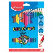 Карандаши цветные 18цв, Maped, Color'Peps, трехгранные, картон.упак. ,