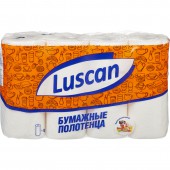 Полотенца бумажные рулонные "Luscan", 2-слойные, с тисн., 4рул./уп,