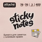 Липкие блоки 76х 76мм, Attache Selection Радуга с кл. кр., розовый, 400л , ст.1 Липкие блоки 76х 76мм, Attache Selection Радуга с кл. кр., розовый, 400л , ст.1