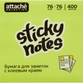 Липкие блоки 76х76 Attache Selection Мини с кл. кр.  неон. и пас., 400 Липкие блоки 76х76 Attache Selection Мини с кл. кр.  неон. и пас., 400