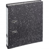 Папка-регистратор А4, черный мрамор, металлическая окантовка (50, 75 мм)