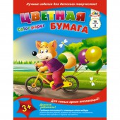 Бумага цветная А4, набор 16л, 8цв, Апплика, матовая, 50г, скрепка, 5дизайна, Бумага цветная А4, набор 16л, 8цв, Апплика, матовая, 50г, скрепка, 5дизайна,