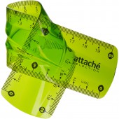 Линейка 20см, пластмассовая, Attache Selection Flexible, прозрачная, зеленая Линейка 20см, пластмассовая, Attache Selection Flexible, прозрачная, зеленая