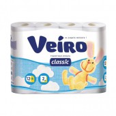 Бумага туалетная "Veiro Classic" 2-слойная, белая, 12шт/уп, 5с212