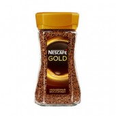 Кофе растворимый Nescafe Gold, сублимированный, 190г, стеклянная банка, насыщенный вкус,