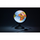 Глобус физико-политический с подсветкой рельефный,210мм
