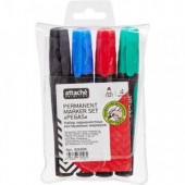 Маркер перманентный Attache Selection Pegas набор 4цв., 2-5мм Маркер перманентный Attache Selection Pegas набор 4цв., 2-5мм