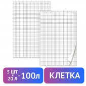 Блок бумаги для флипчартов, Brauberg, 20 л., клетка, 67,5*98 см, 80 г/м, 5 бл/уп, ст.1 Блок бумаги для флипчартов, Brauberg, 20 л., клетка, 67,5*98 см, 80 г/м, 5 бл/уп, ст.1