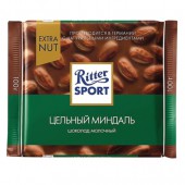 Шоколад Ritter Sport молочный цельный миндаль 100г