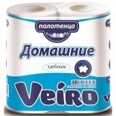 Полотенца бумажные для держателей "Veiro" Домашние 2-сл., с тиснением, 2рул./упак. 3п22