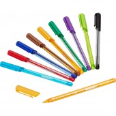 Ручка шариковая Kores K1-M, 10 цв/набор в пластиковом пенале