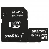 Карта памяти SmartBuy microSD 32GB Class 10+Адаптер SD (SB32GbSDCL10-01), ст.1