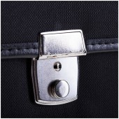 Портфель "Hannover" ткань, черный, с карманом и ремнем