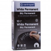 Маркер перманентный универсальный для любой поверхности Centropen, белый, круглый, 2,5 мм, 8586/Б