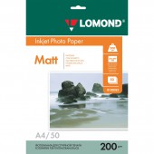 Бумага А4 для стр.принтеров Lomond 200 гр/м2, 50л.,матовая двухсторонняя