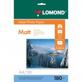 Бумага А4 для стр.принтеров Lomond 180 гр/м2, 50л.,матовая односторонняя