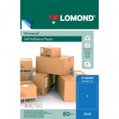 Бумага самоклеящаяся А4 50л. голуб. Lomond, неделёная Бумага самоклеящаяся А4 50л. голуб. Lomond, неделёная