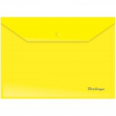 Папка-конверт на кнопке,А4, 180мкм, желтая