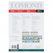 Бумага А4 для стр.принтеров Lomond 170 гр/м2, 50л.,глянцевая односторонняя