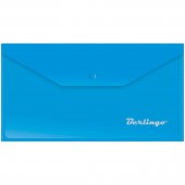 Папка-конверт на кнопке,C6, 180мкм, синяя