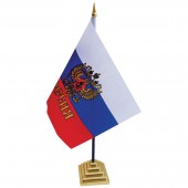 Флаг "Россия" с гербом, настольный