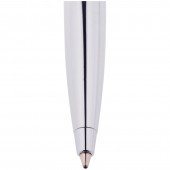 Ручка шариковая "Delucci" синяя, 1мм, корпус серебро, поворотный механизм, футляр