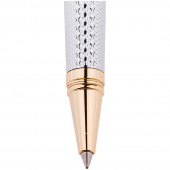 Ручка роллер "Delucci" синяя, 0,6мм, корпус серебро, подарочный футляр