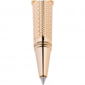 Ручка роллер "Delucci" синяя, 0,6мм, корпус золото, подарочный футляр