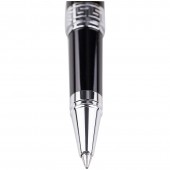 Ручка роллер "Delucci" черная, 0,6мм, корпус чёрный, подарочный футляр