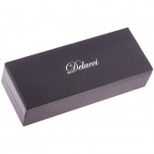 Ручка роллер "Delucci" черная, 0,6мм, корпус чёрный, подарочный футляр