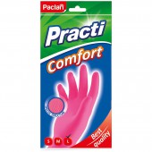 Перчатки резиновые Paclan  "Practi " comfort L, пара розовые