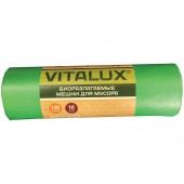 Пакеты для мусора,  VitaLux БИО, 120л, ПНД, 17мкм, 10шт в рулоне Пакеты для мусора,  VitaLux БИО, 120л, ПНД, 17мкм, 10шт в рулоне
