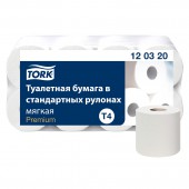 Бумага туалетная в стандартных рулонах Tork Premium(T4) 2сл, 8рул/уп, белая