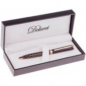 Ручка шариковая "Delucci" синяя, 1мм, корпус черный, поворотный механизм, футляр Ручка шариковая "Delucci" синяя, 1мм, корпус черный, поворотный механизм, футляр