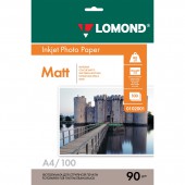 Бумага А4 для стр.принтеров Lomond 90 гр/м2, 100л.,матовая односторонняя