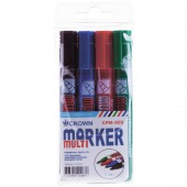 Набор перманентных маркеров "MULTI MARKER" 4цв, пулевидный, 3мм, ПВХ, европодвес Набор перманентных маркеров "MULTI MARKER" 4цв, пулевидный, 3мм, ПВХ, европодвес