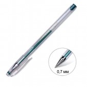 Ручка гелевая Crown, 0,7 мм, металлик