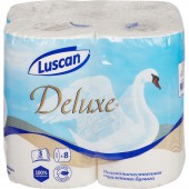 Бумага туалетная "Luscan Deluxe" 3-слойная, белая с тиснением, 8рул./уп., ст.5