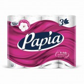 Бумага туалетная Papia 3-слойная, белая, 12 рулонов/упак Бумага туалетная Papia 3-слойная, белая, 12 рулонов/упак